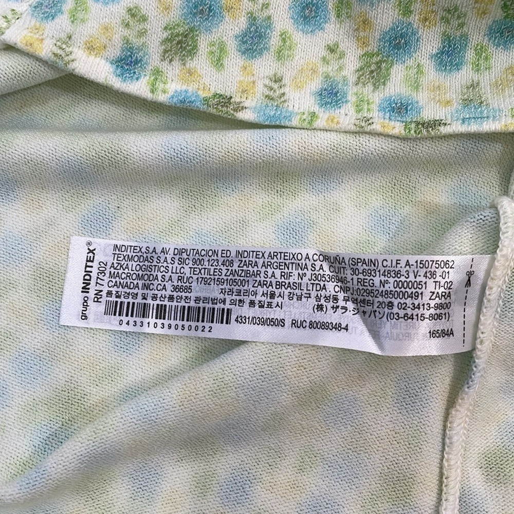 Zara Mini Dress Size S Knit Tank Dress Yellow And Blue Ditsy Floral EUC - Picture 10 of 10